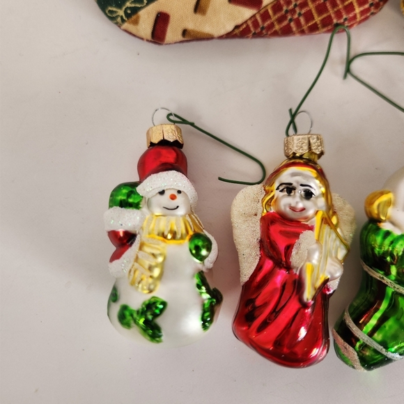 Miniature Glass Christmas Tree Ornaments Gingerbread House Eclectic Holiday Lot - Picture 3 of 8